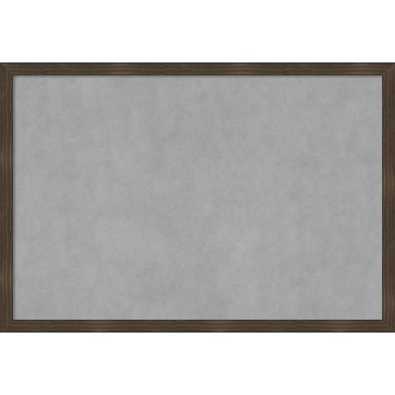 Amanti Art Woodgrain Stripe Chocolate Framed Magnetic Board
