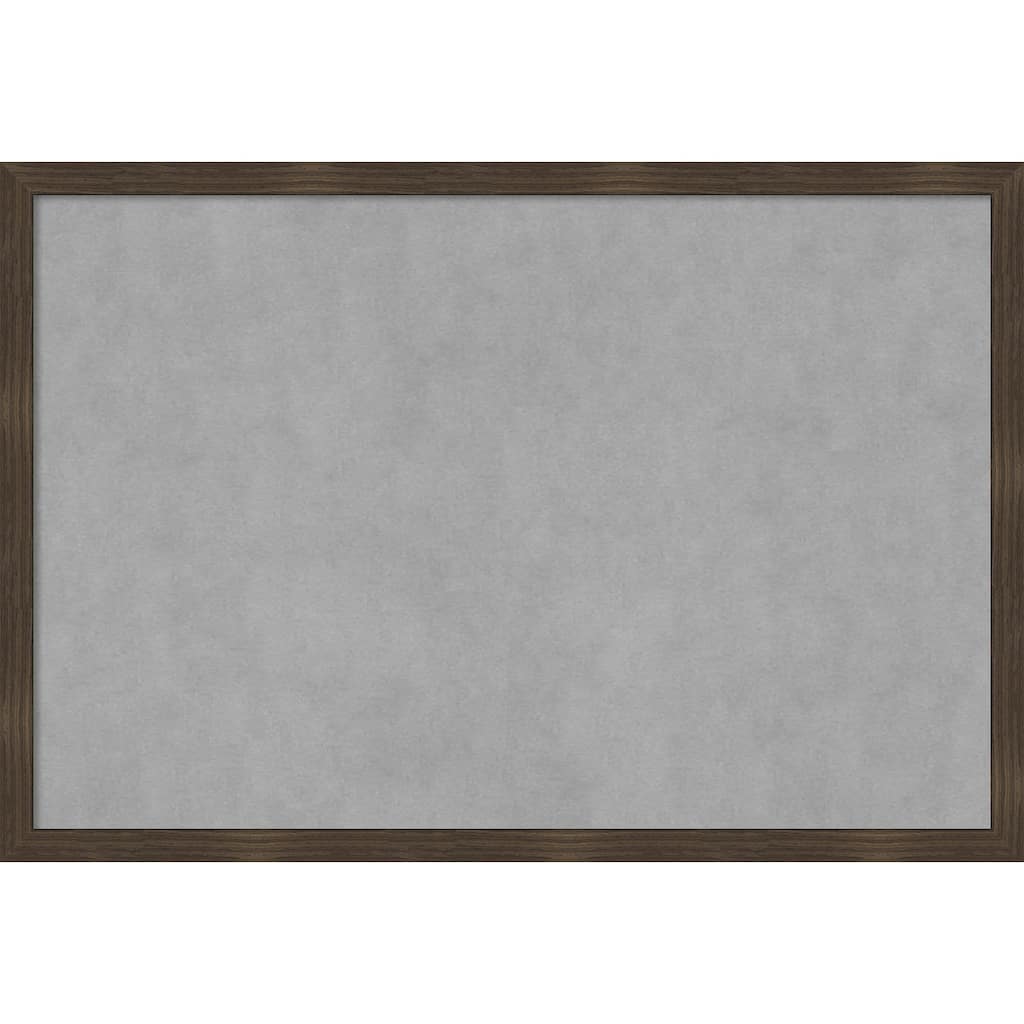 Amanti Art Woodgrain Stripe Chocolate Framed Magnetic Board