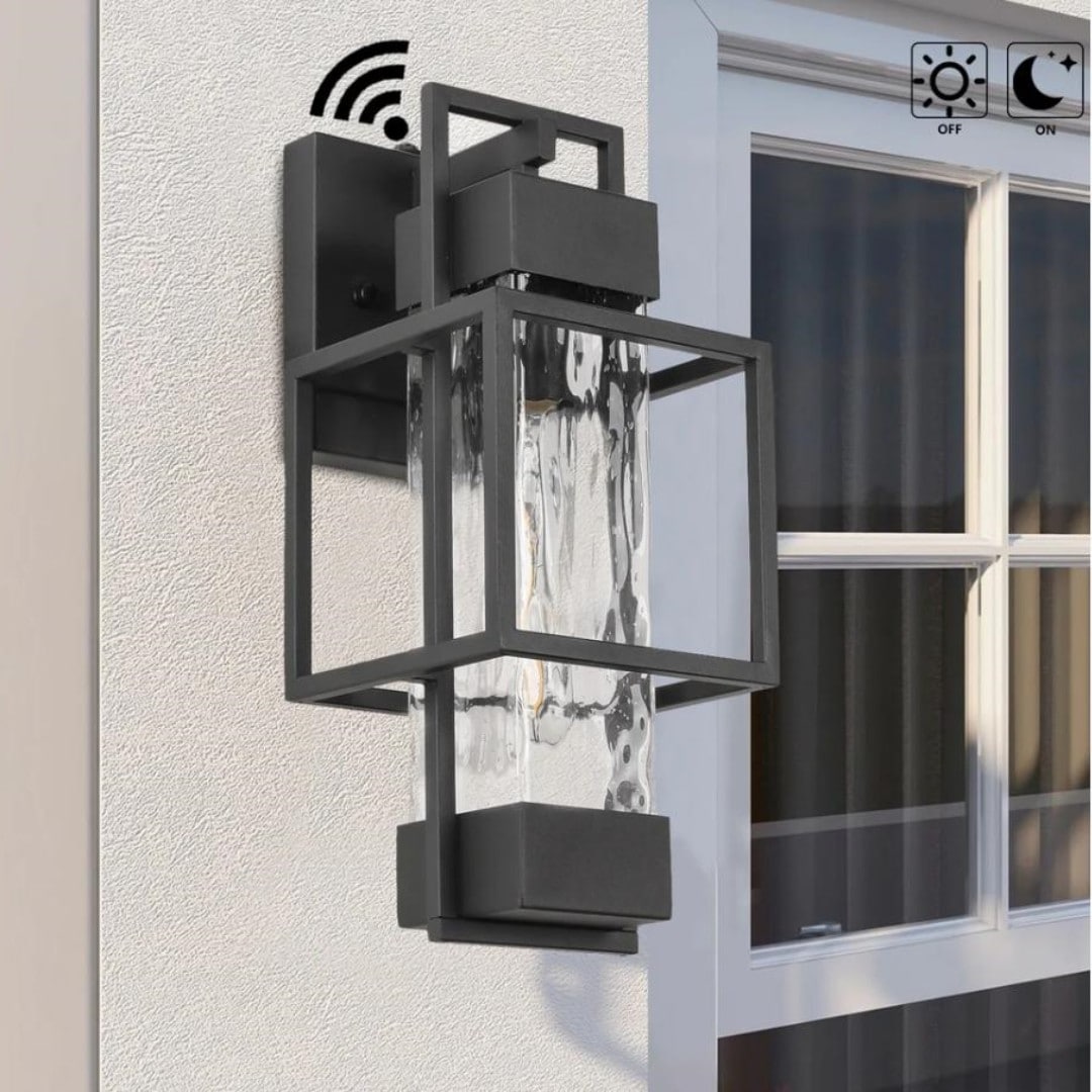 Outdoor wall sconce with photocell on sale