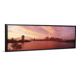 Shop Sunrise Skyline Sydney Australia Black Float Frame Canvas