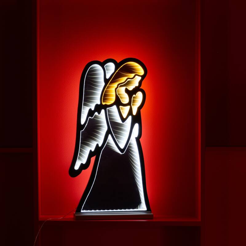 LED 3D Angel Christmas Infinity Mirror - 24.5"