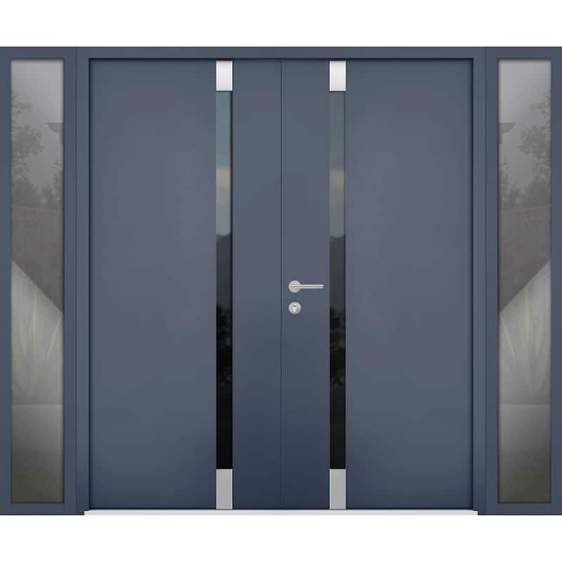VDOMDOORS | Front Door Exterior Door | Fiberglass | Door Slab | 18x80, Custom Entry Door Steel Entry Door Prehung Exterior Door - Grey - 100x80