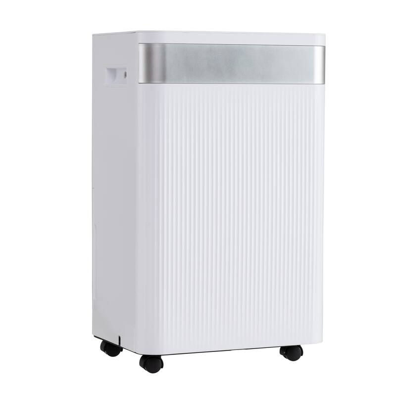 White ABS Dehumidifier 54 Pints with Smart Touch Panel and Drain Hose - 12" x 9" x 19.5" (L x W x H) - White