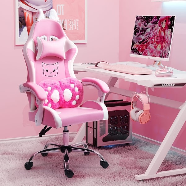 Kawaii Cute Computer Chairs FANTASY AutoFull Pink Bunny Ears
