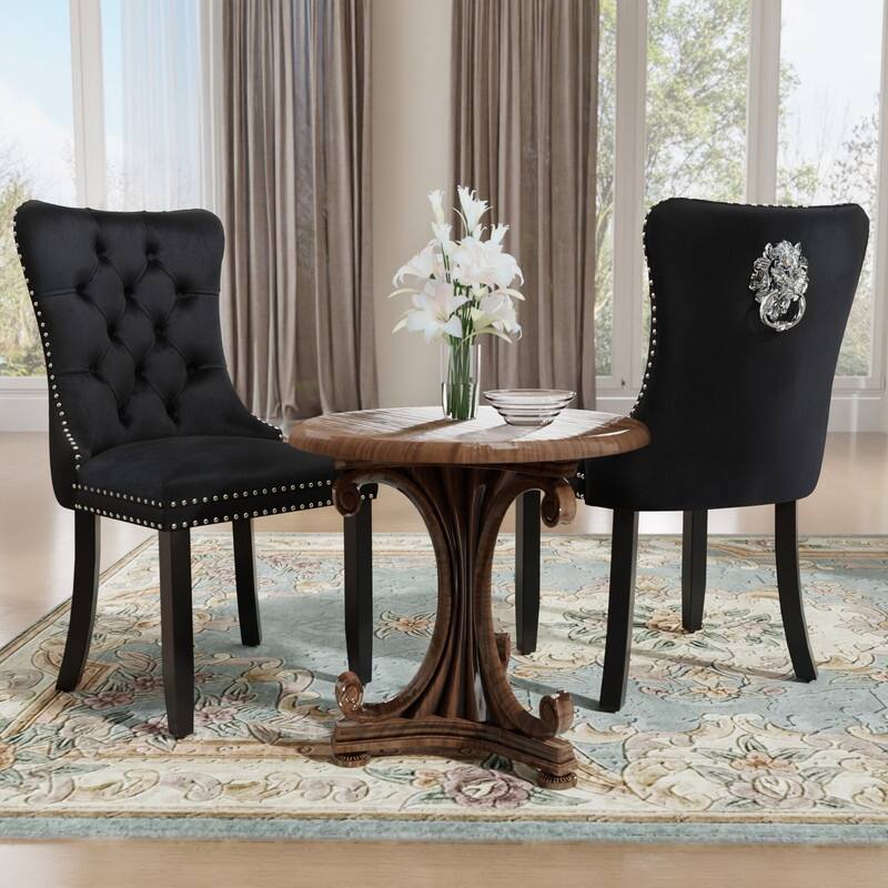 Tufted Naliheads Solid Wood Upholstered Dining Chairs Set of 8