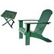 preview thumbnail 1 of 7, Riverstone Solid Cedar Adirondack Extra Wide Chair with build in bottle opener & matching folding table - Forest Green
