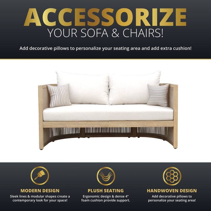 Kinger Home Haven 4-Piece Acacia Rounded Patio Set