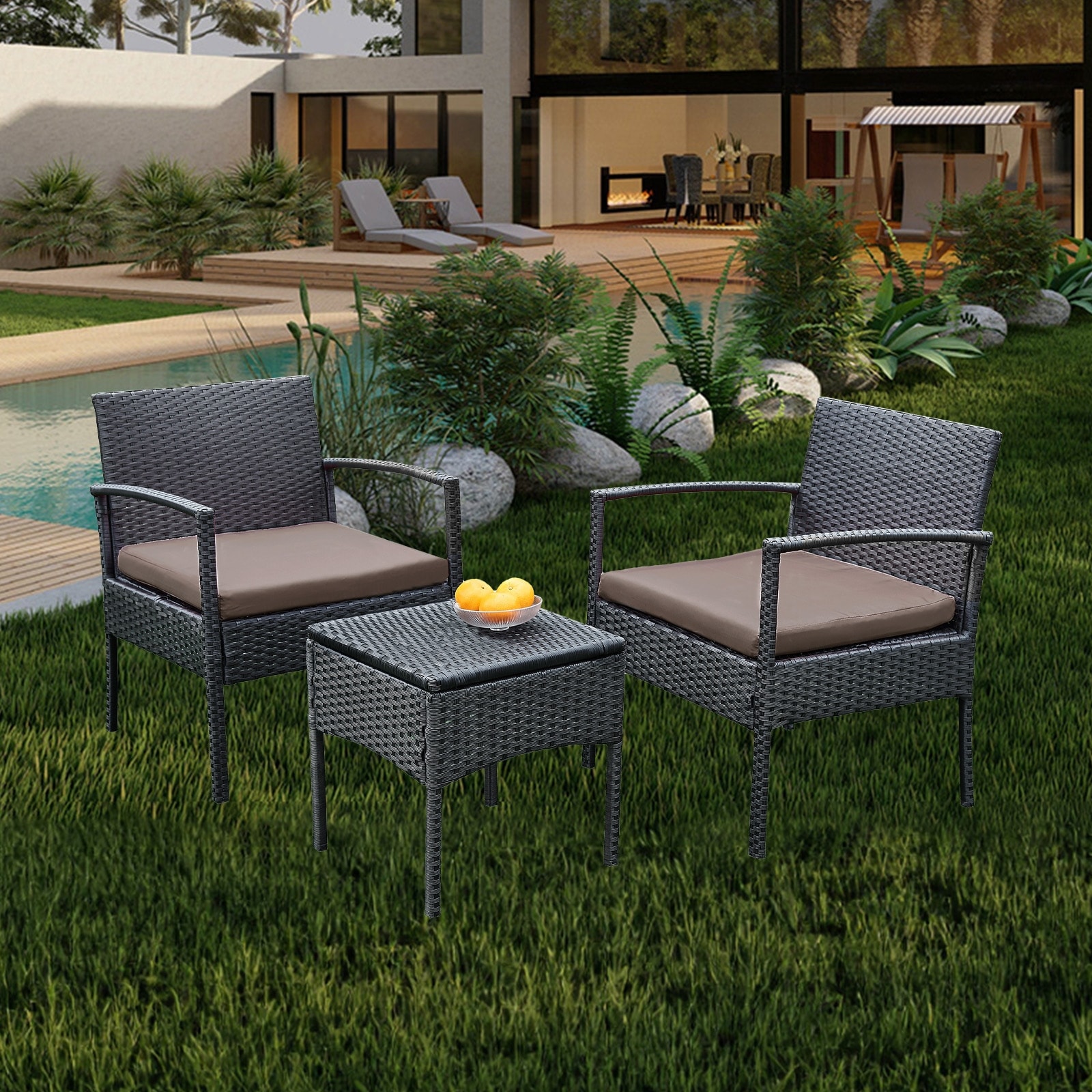 Moana 3 piece bistro set with cushions outlet
