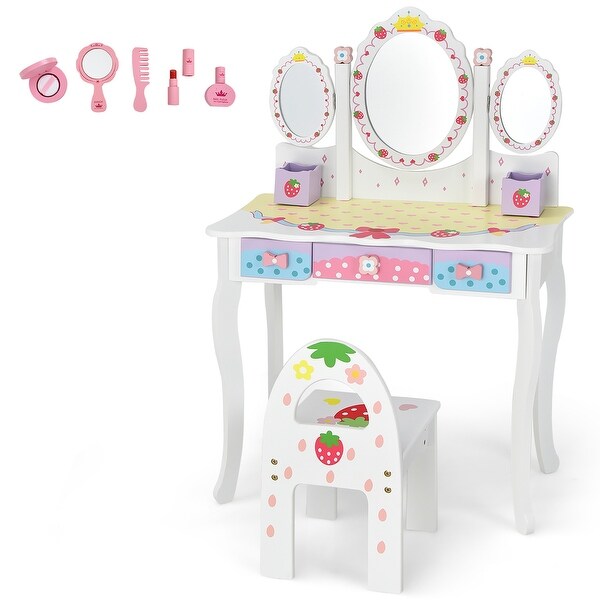 Childrens vanity table and chair cheap