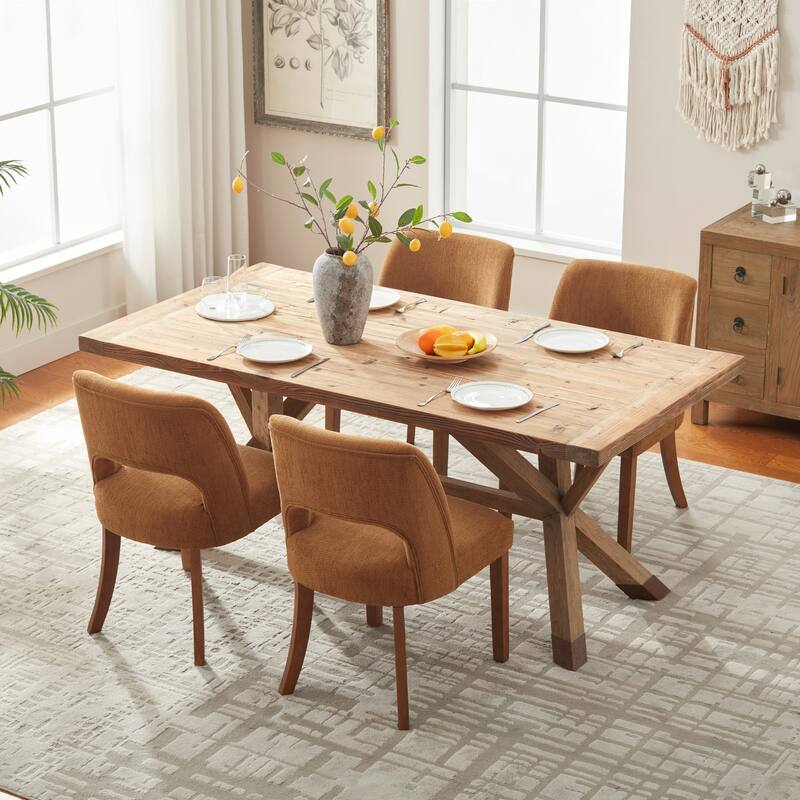 Wooden Dining Chairs Set of 2/4/6,Modern Fabric Upholstered Dining Room Chair Kitchen Chairs