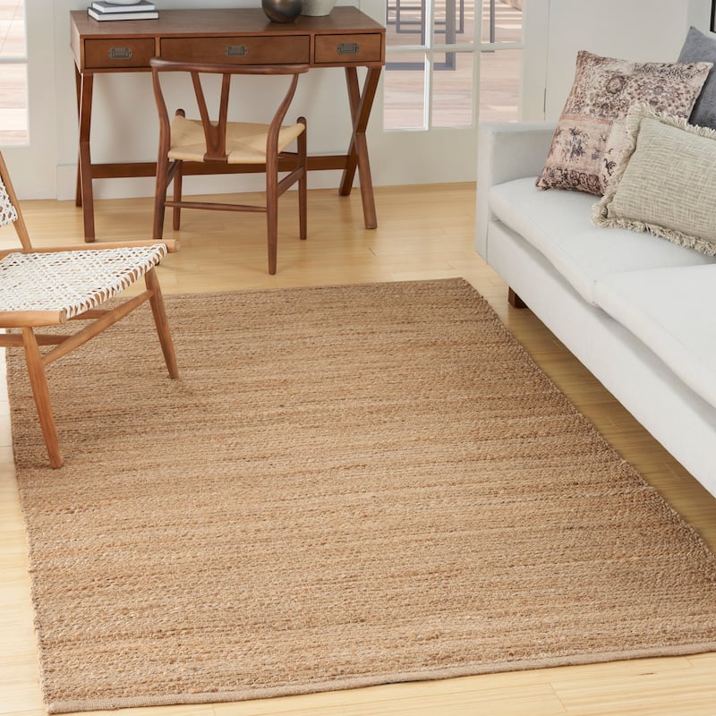 Nourison Natural Jute Indoor only Solid Area Rug - 4' x 6' - Natural