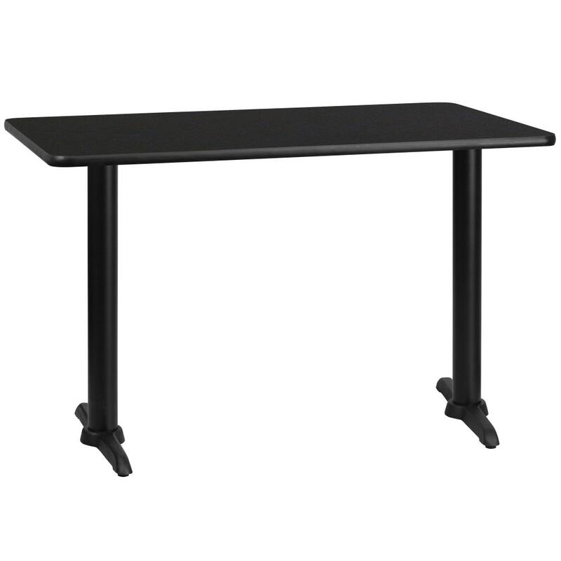 30'' x 48'' Rectangular Laminate Table Top with 5'' x 22'' Table Height Bases - 30"W x 48"D x 31.125"H - 30"W x 48"D x 31.125"H