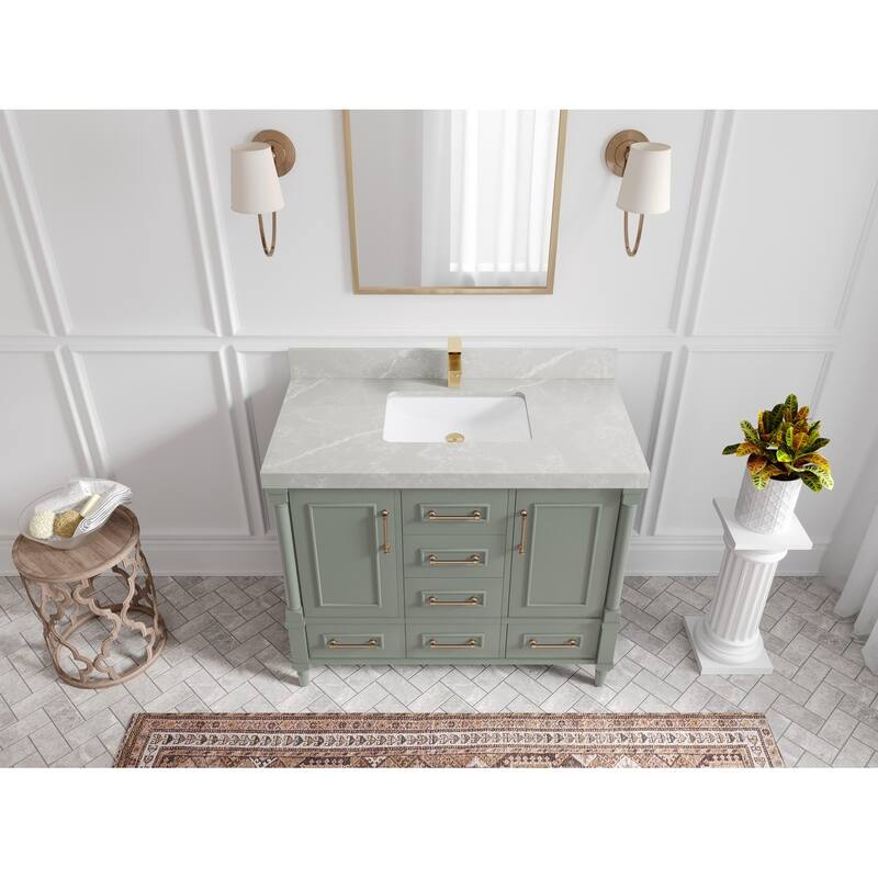 Willow Collections 42 in. W x 22 in. D Aberdeen Single Bowl Sink Bathroom Vanity with Countertop