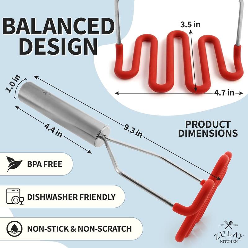 Zulay Kitchen Non-Scratch Potato Masher Kitchen Tool