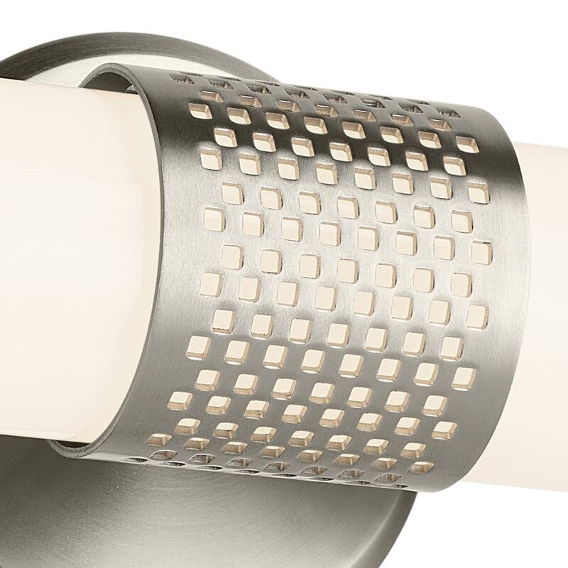 Kichler Lighting Sashi 18" Bath Bar Small LED with White Glass in Brushed Nickel