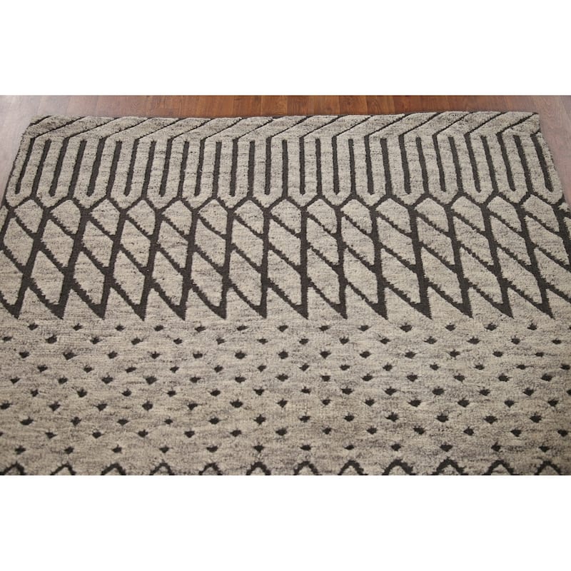 Trellis Moroccan Indian Area Rug Living Room Handmade Wool Carpet - 5'0"x 7'9"