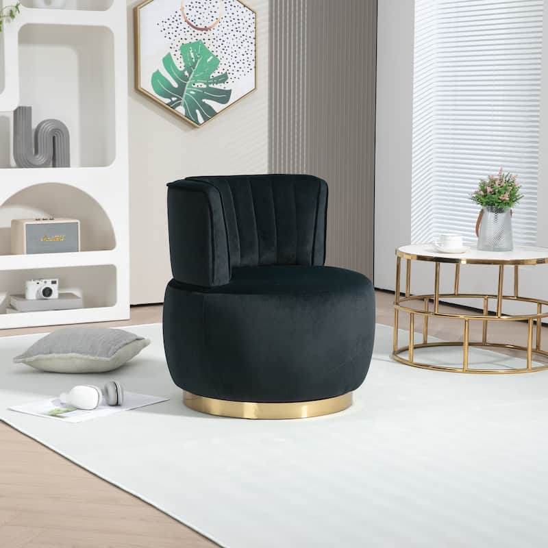 360 Degree Swivel Cuddle Barrel Accent Sofa Chairs - Black