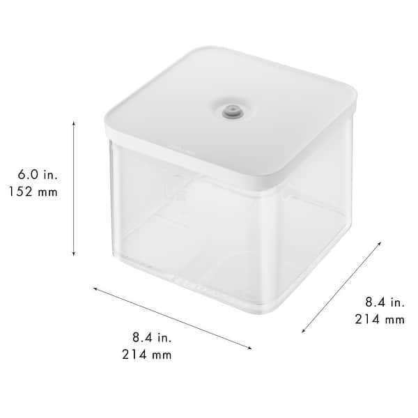 ZWILLING Fresh & Save Cube Box, Plastic, Airtight Dry Food Storage Container, Large Tall Cube, 2L Container, 4.2-qt - Clear