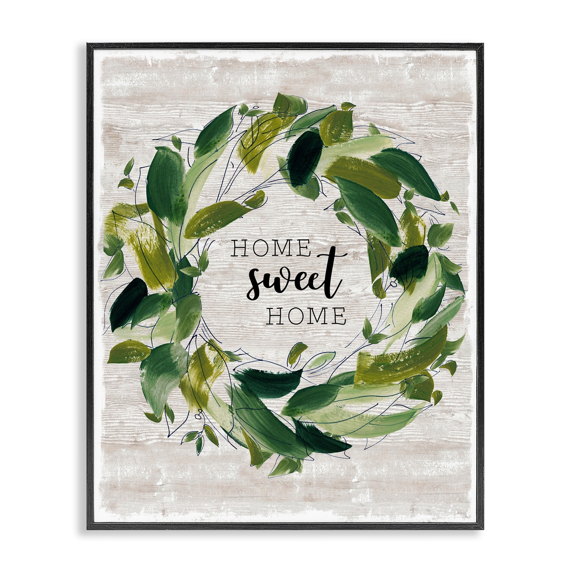 Stupell Sweet Home Rustic Wreath Illustration Framed Giclee Art Design By Carol Robinson