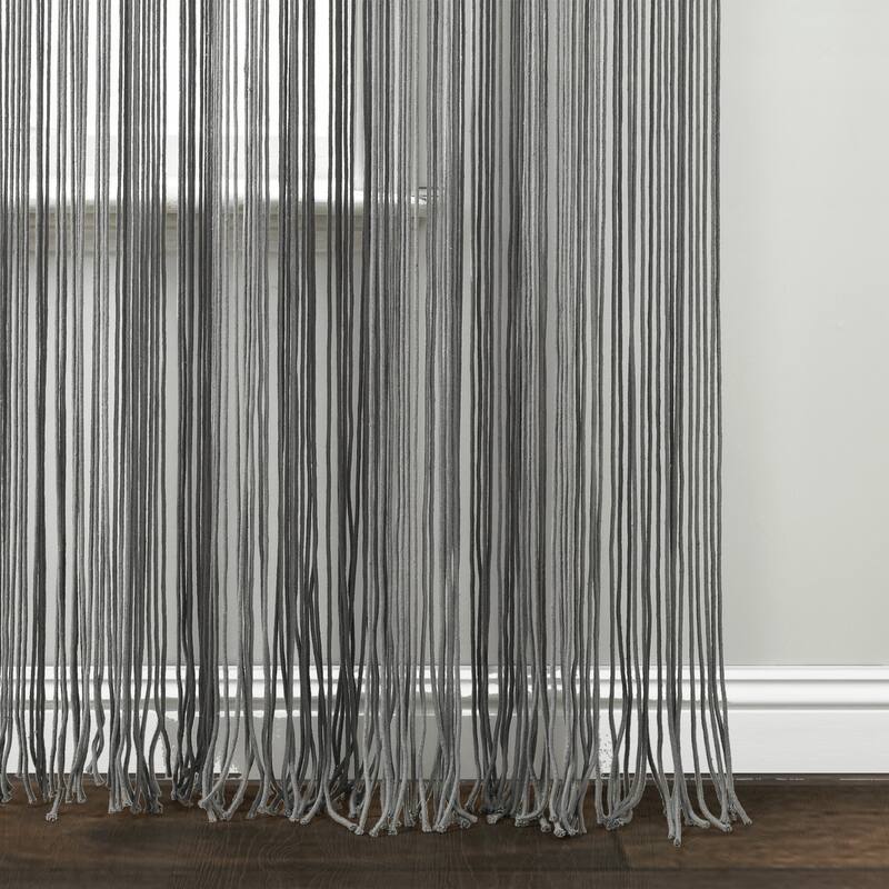Lush Decor Boho Macrame Textured Cotton Window Curtain/Room Divider/Doorway/Wall Decor