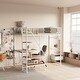 preview thumbnail 11 of 15, Twin Size Loft Bed with Built-in Charging Station & LED Lighting, Heavy-Duty Metal Loft Bed Frame with Desk & Safety Guardrails