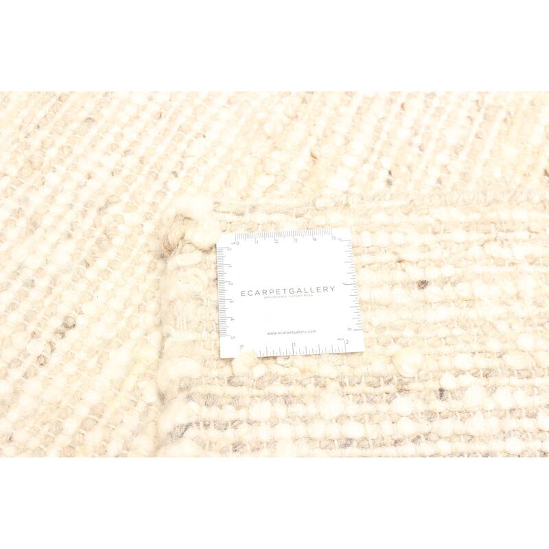 ECARPETGALLERY Braid weave Sienna Beige Wool Rug - 5'1 x 8'4