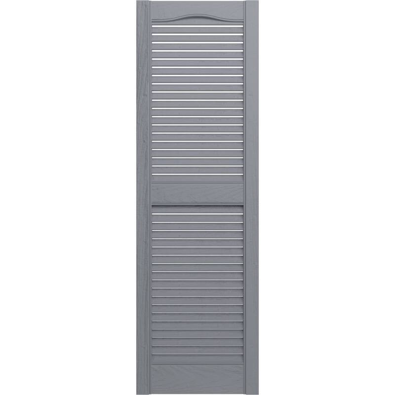 Builders Edge, Standard Cathedral Top Center Mullion, Open Louver Shutters, Includes Matching Installation Spikes (Per Pair)