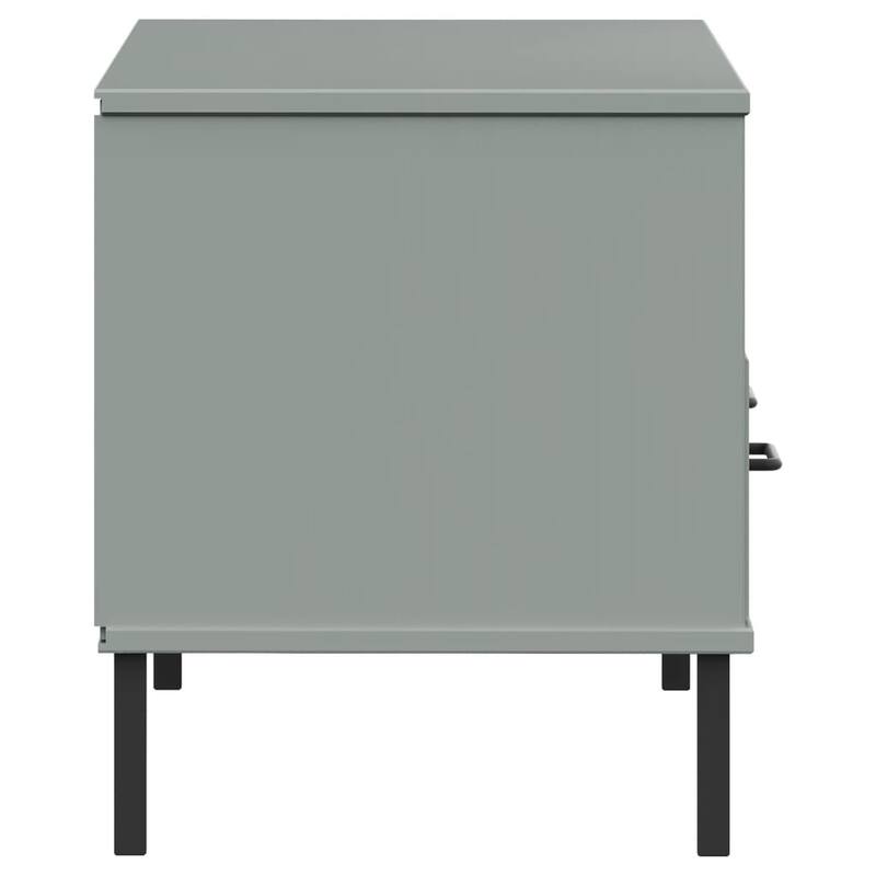 vidaXL TV Stand TV Console TV Console with Metal Legs Solid Wood Pine OSLO - 41.7" x 15.7" x 18.3"
