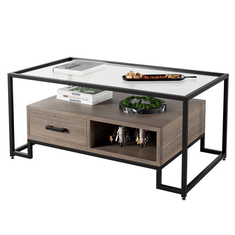 Raised bottom coffee table