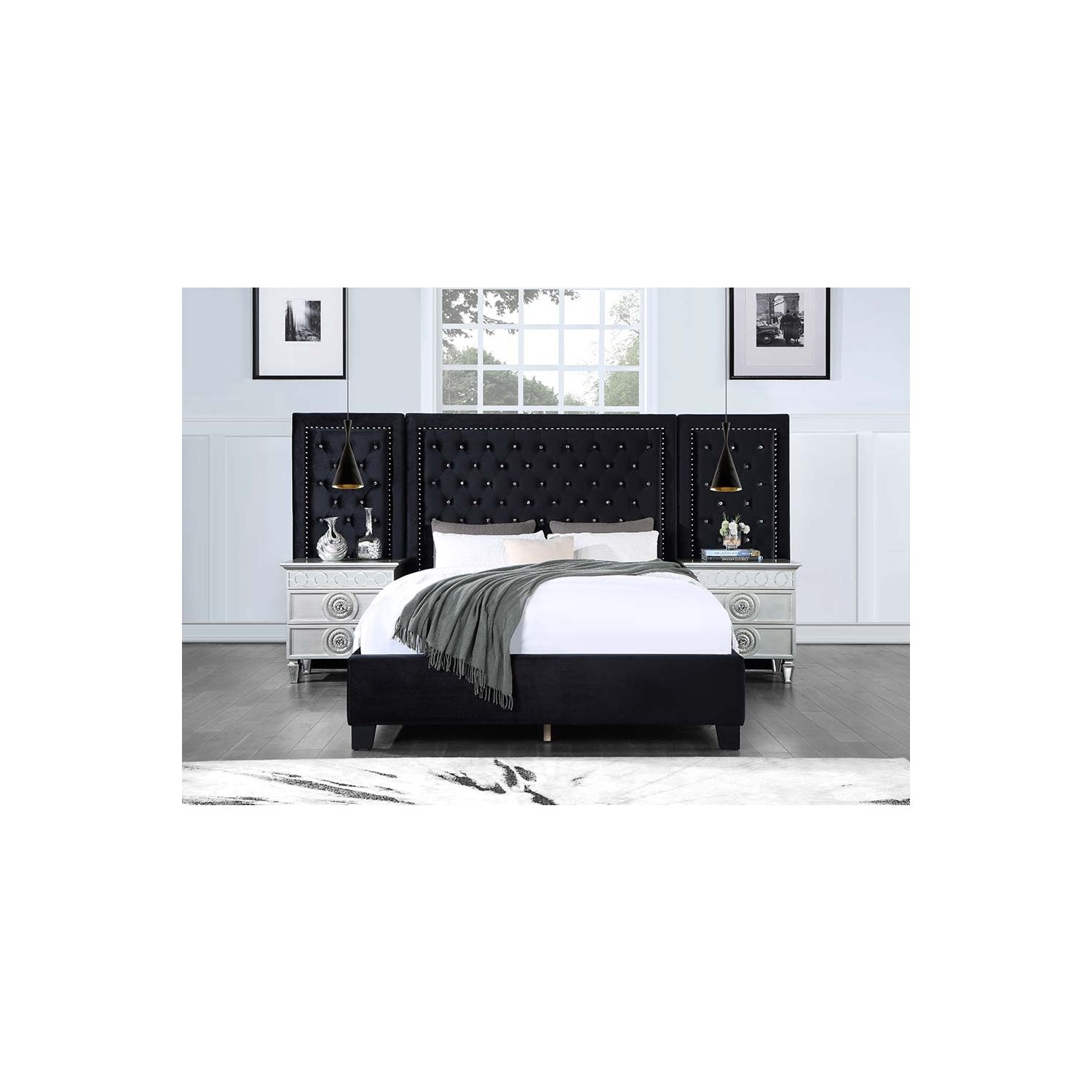 Queen Size Bed Frame - Elegant Bedroom Furniture - Modern Design