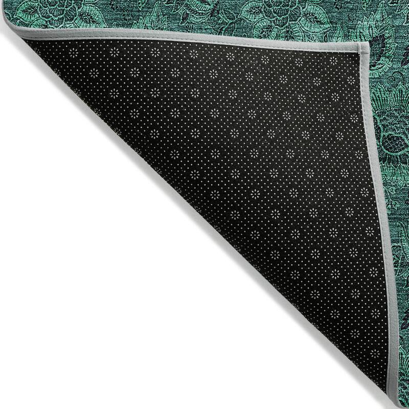 Machine Washable Indoor/ Outdoor Chantille Floral Rug