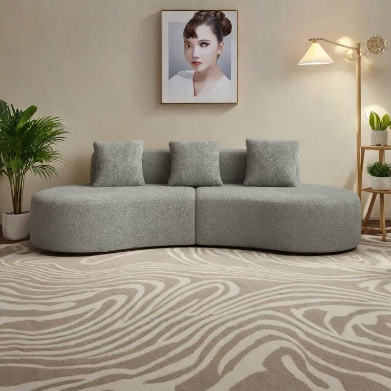 Modern Velvet 5-Seater Sofa for Living Room and Bedroom,Offices and Apartments - Gray