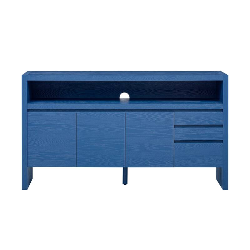 60 Inch Modern Solid Ash Veneer Sideboard with 3 Drawers