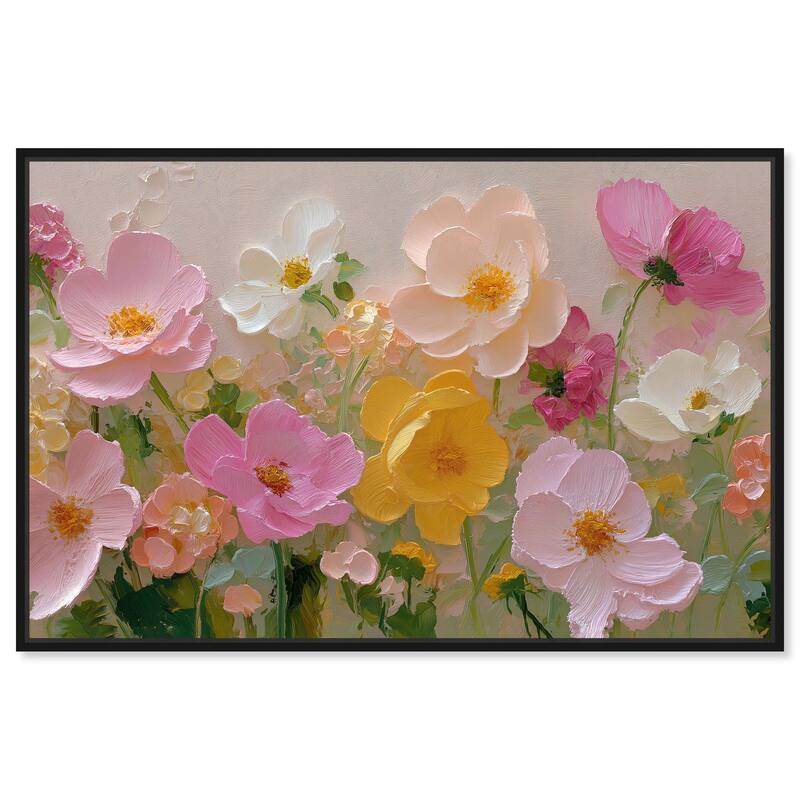 Expressed in Petals II Canvas by Art Remedy - 30" x 20" - Black