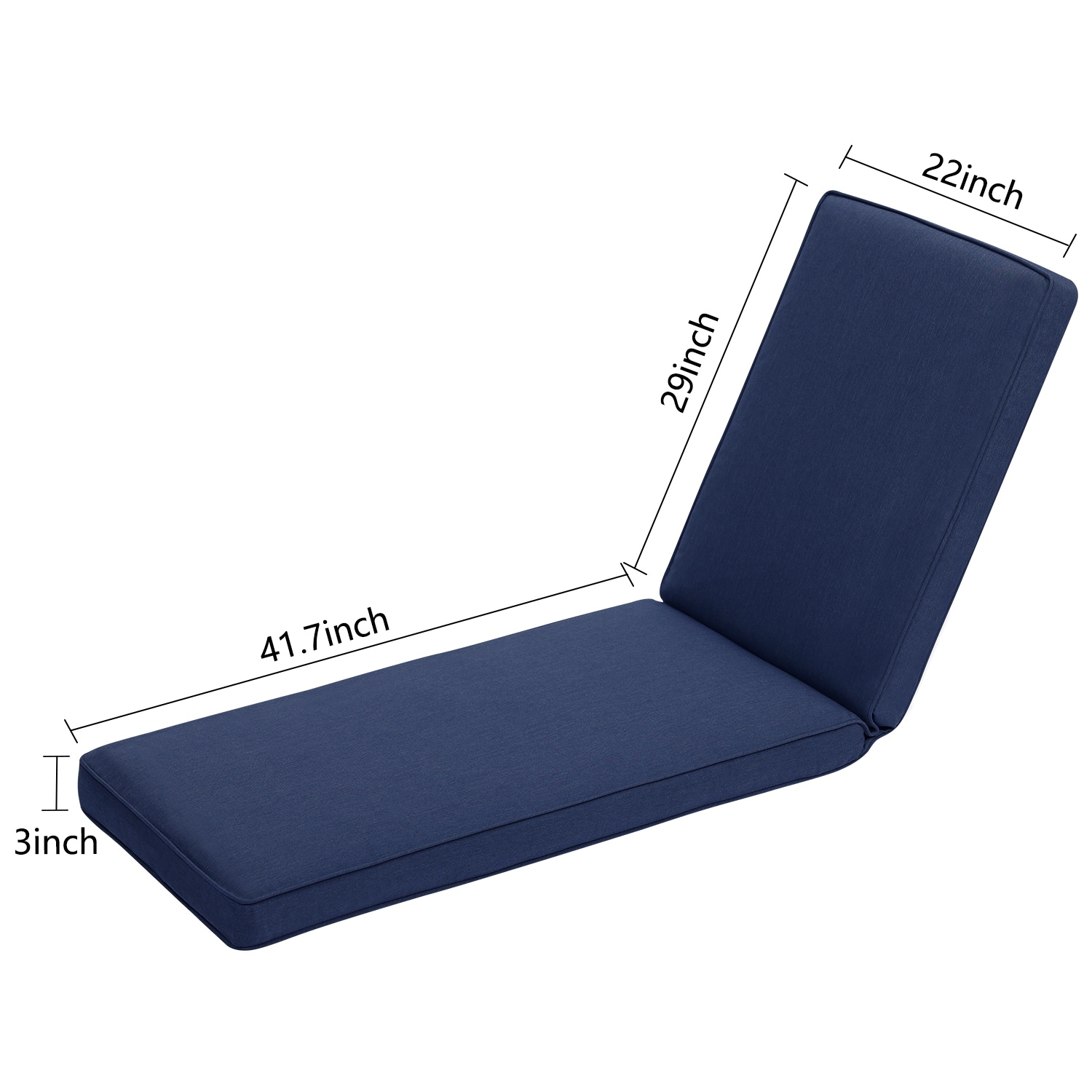 Aoodor Patio Chaise Lounger Cushions Set of 2 Olefin Fabric