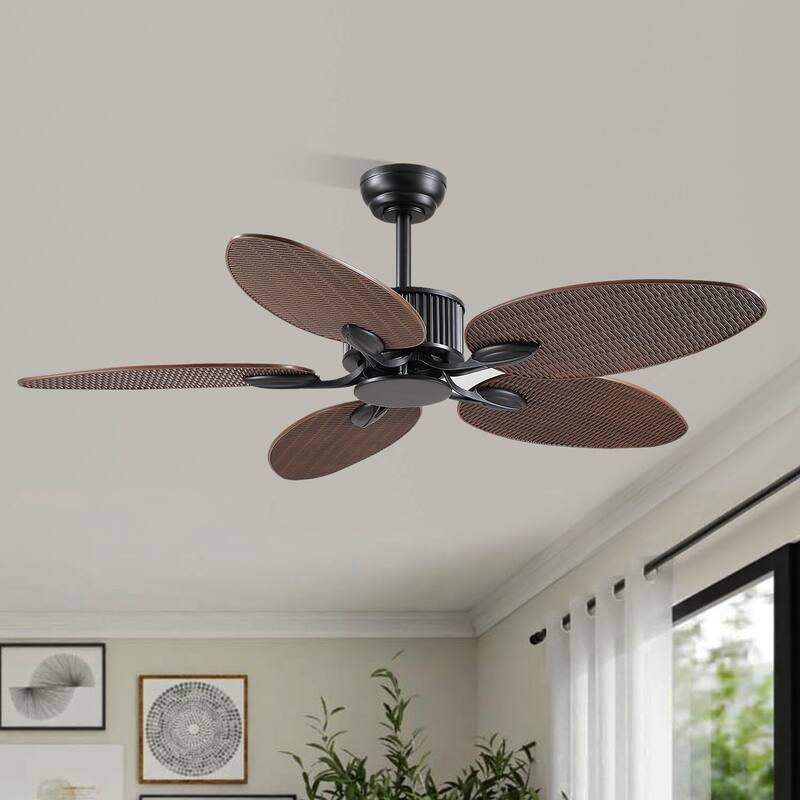 50 Inch Tropical Palm Tropical Indoor/Outdoor Ceiling Fan DC Motor Remote Control - 50 Inches