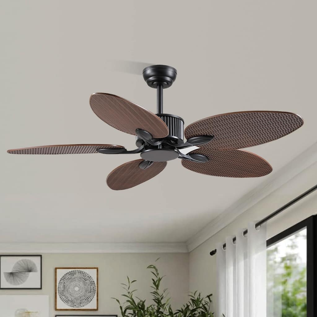 50 Inch Tropical Palm Tropical Indoor/Outdoor Ceiling Fan DC Motor Remote Control - 50 Inches