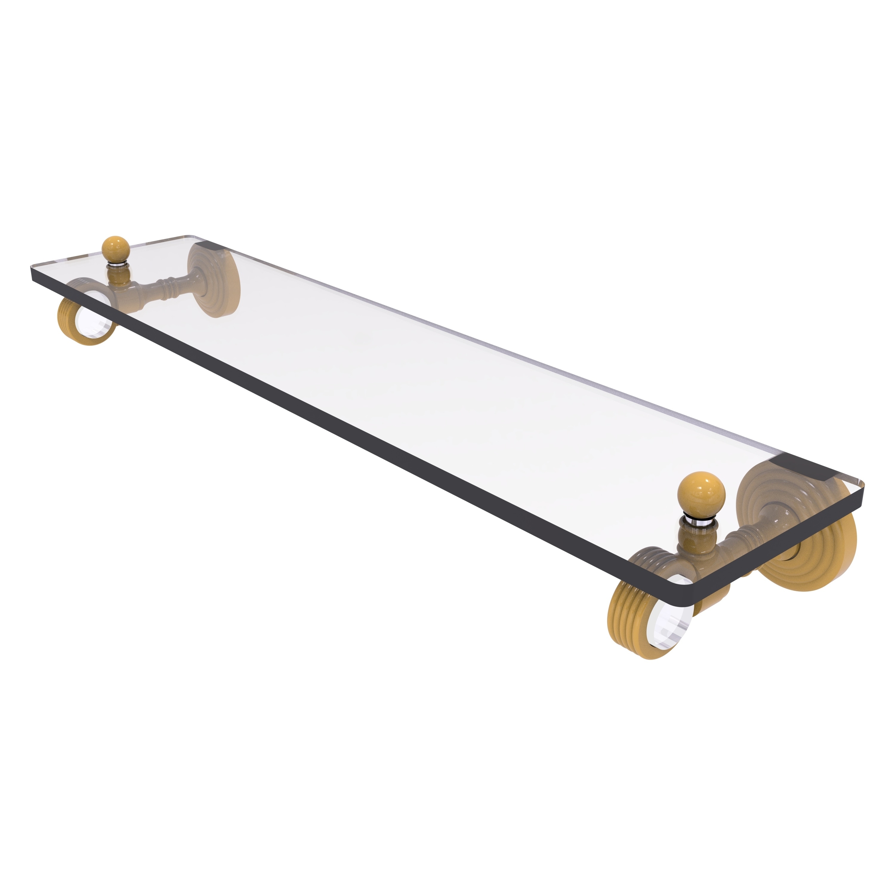 Allied Brass Pacific Grove Collection 16 Inch Glass Shelf with Grooved Accents