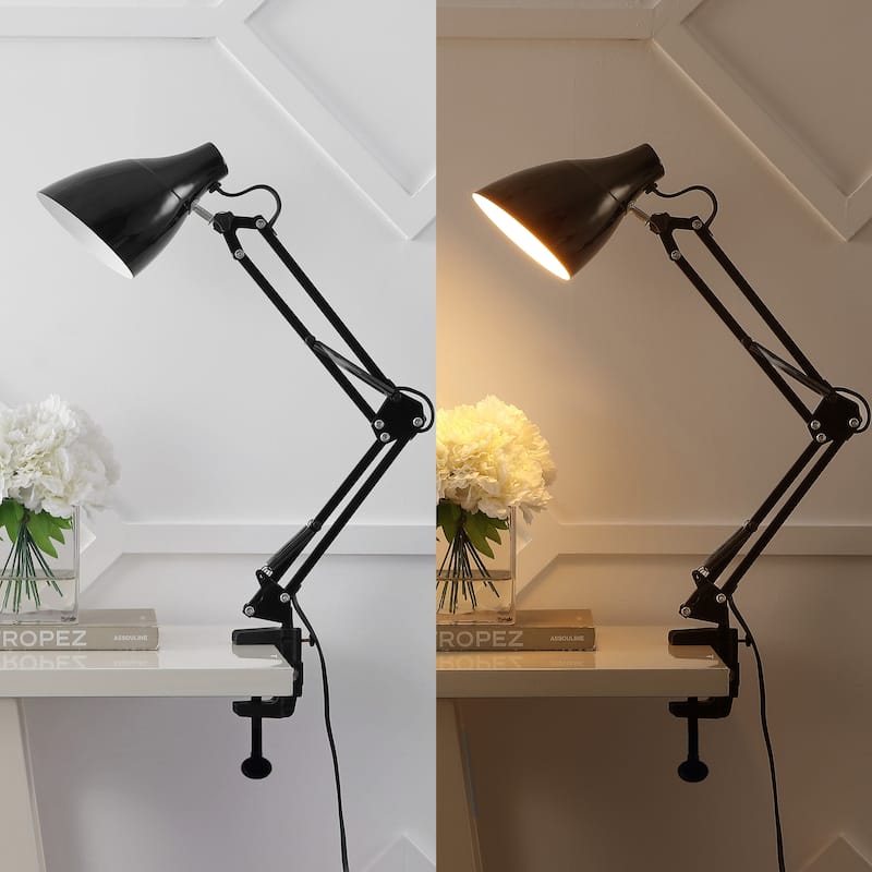 Hugo 28.5" Classic Industrial Adjustable Articulated Clamp-On LED Task Lamp, by JONATHAN Y