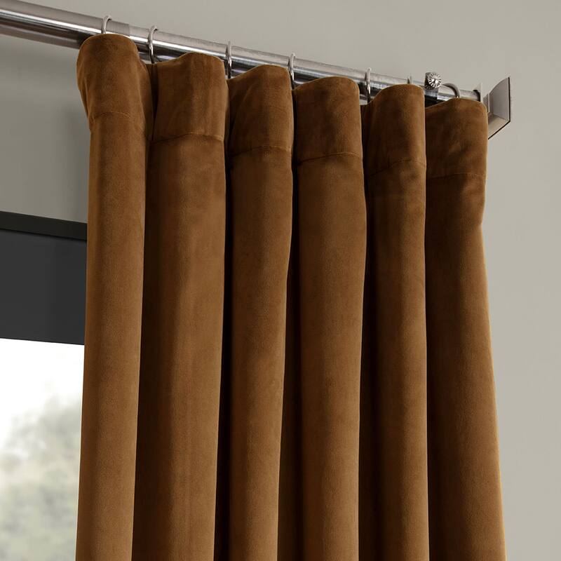 Exclusive Fabrics Signature Velvet Blackout Curtains - 96 Inches Long, (1 Panel) - Luxurious Drapery for Light Control.