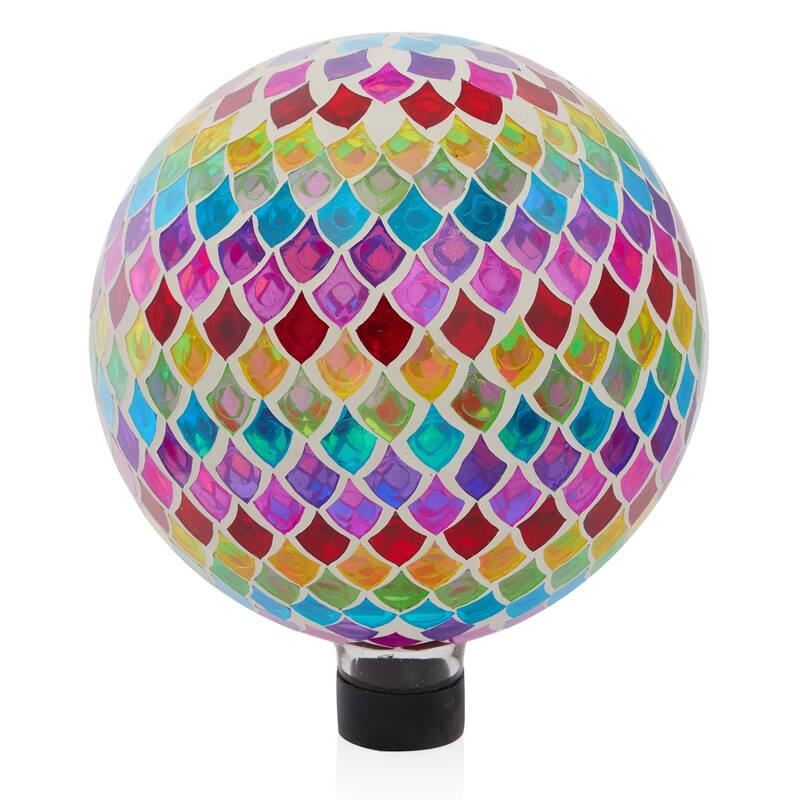 Multi Glass Gazing Globe with Mosaic Teardrop Design
