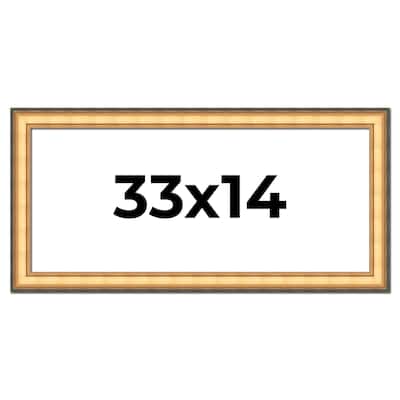 33x14 Frame Gold Plein Aire Solid Wood Picture Frame Width 2 Inches |
