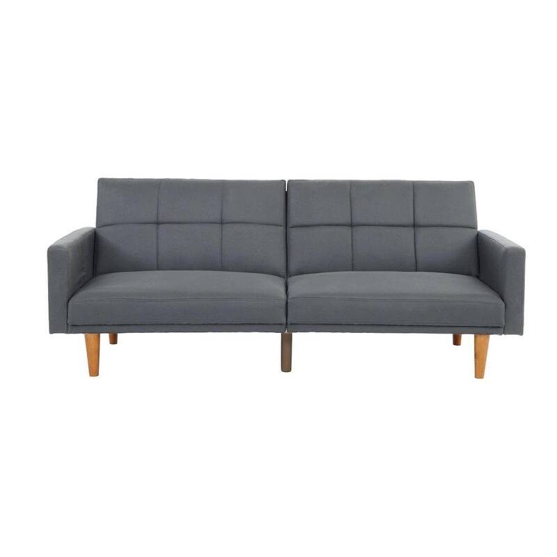 Adjustable Sofa Bed with Tufted Cushions, Convertible Couch with Storage