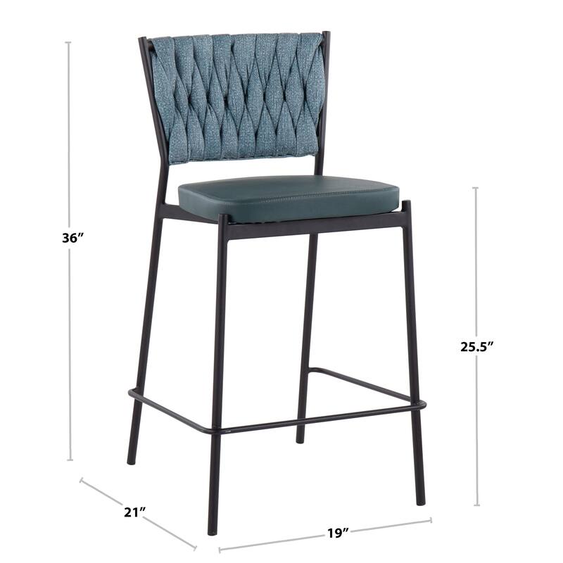 Porch & Den Randolf Braided Counter Stool - Set of 2