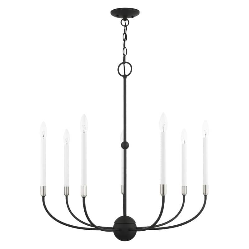 Livex Lighting 7-light Black Chandelier, 46067-04 - 28" DIA X 30" H