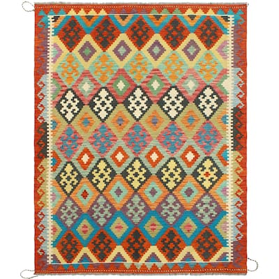 Flatweave Tanner Red/Beige Rug - 4'8" x 6'7"