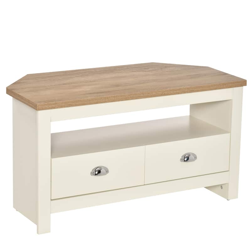 38" TV Stand with Drawers & Storage for TVs Up to 50" - White
