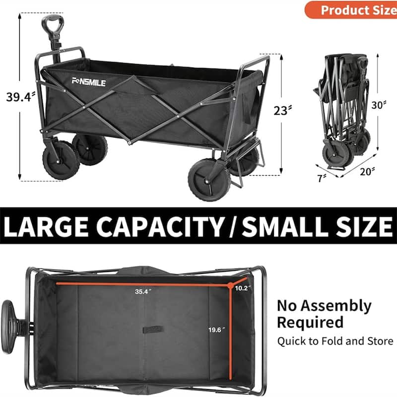 2 Folding Campers,Big Large Capacity Folding Cart Wagon Cart