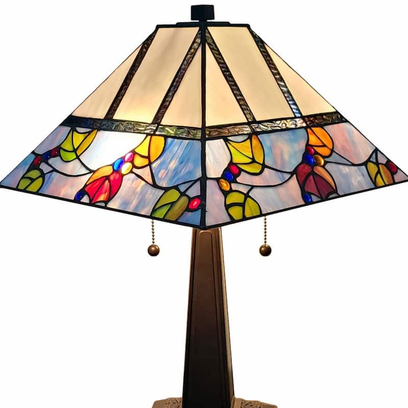 22-Inch Dark Brown Metal Candlestick Table Lamp with White Shade - 11" x 21" x 22"