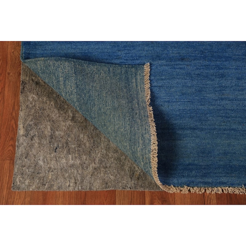 Blue Modern Gabbeh Oriental Rug Hand-Knotted Wool Carpet - 3'11" x 5'9"